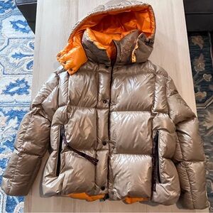 Moncler Parana Camel and Orange Down Jacket